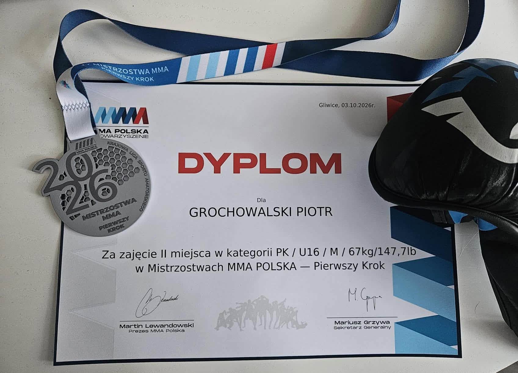 Dyplom Piotra Grochowalskiego